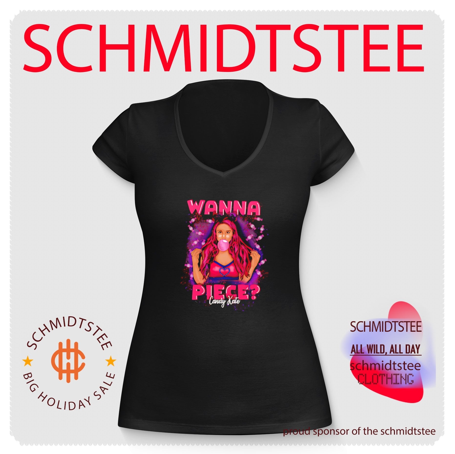Candy Kate wanna piece wrestling bubblegum shirt