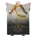 Canvas Hockey To My Son Fleece Throw Blanket