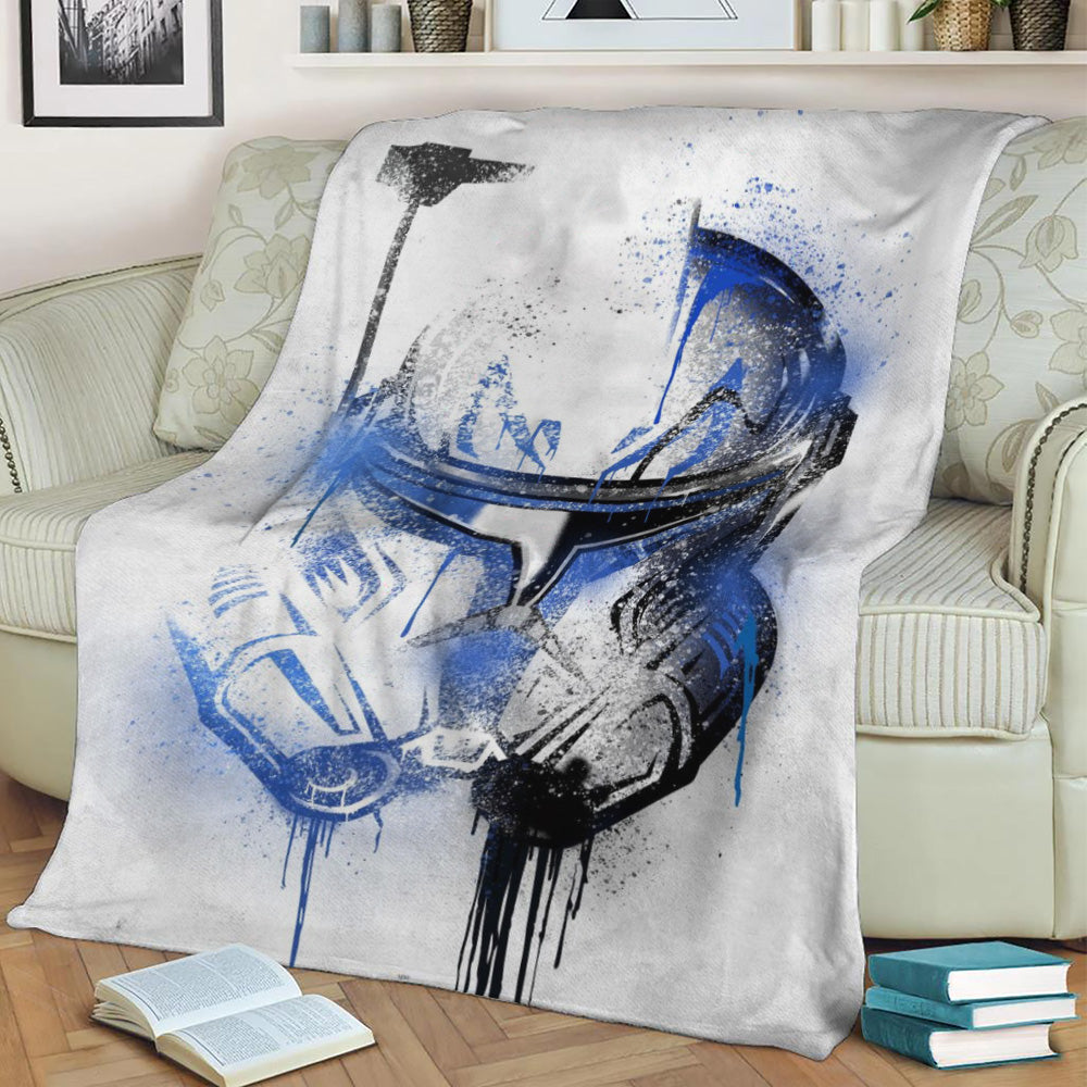 Captain Rex Graffitti Helmet Fleece Throw Blanket