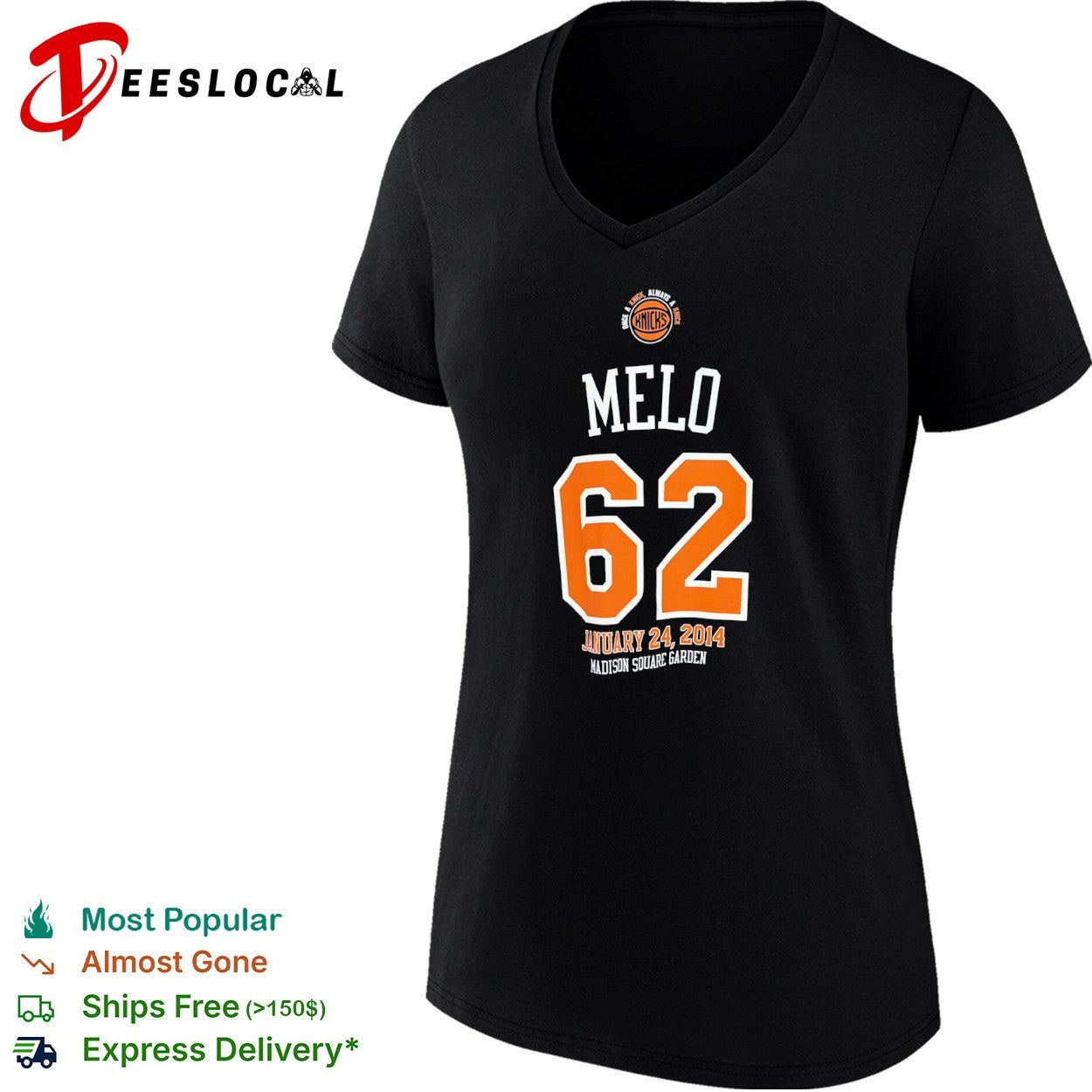 Carmelo Anthony 62 New York Knicks January 24 2014 shirt