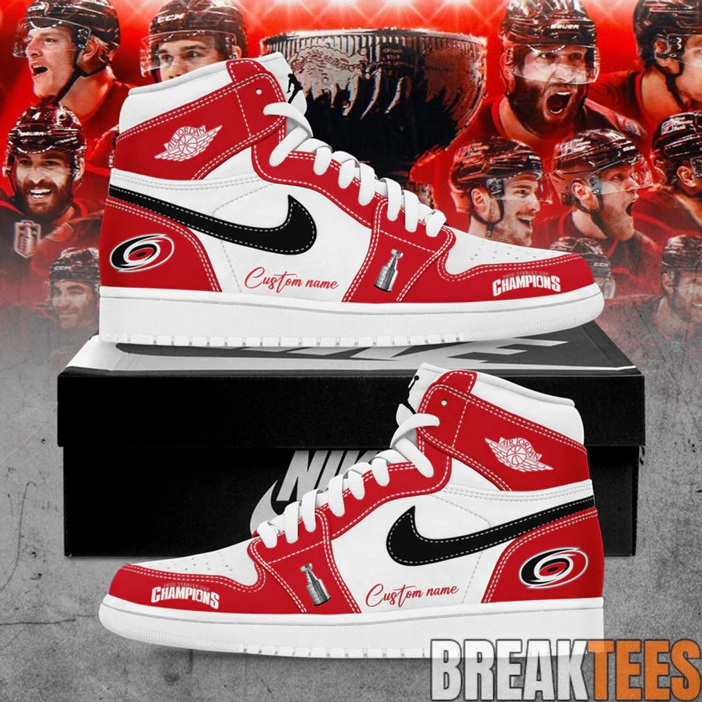 Carolina Hurricanes 2026 Stanley Cup Champions Limited Custom Name Air Jordan 1 Shoes