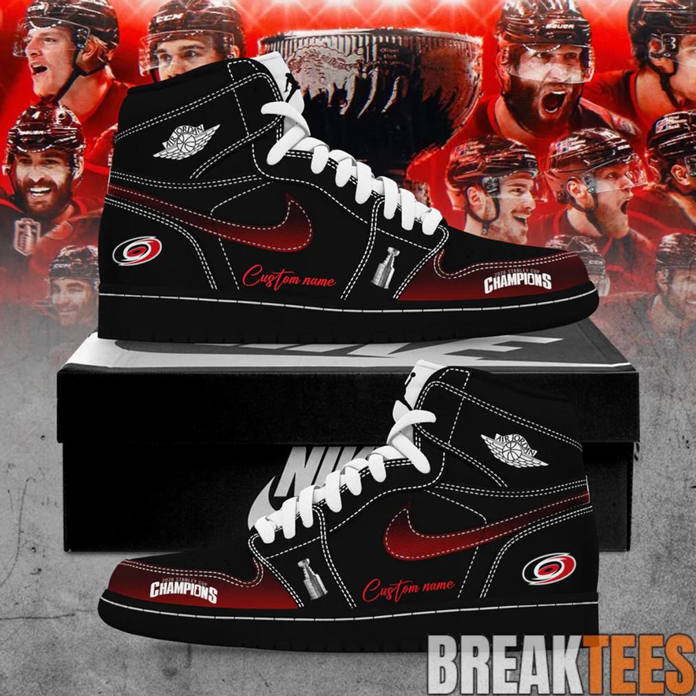 Carolina Hurricanes 2026 Stanley Cup Champions Limited Custom Name Air Jordan 1 Shoes