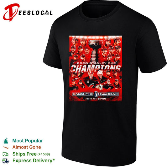 Carolina Hurricanes 2026 Stanley Cup Champions Sound the Siren Roster Team poster shirt