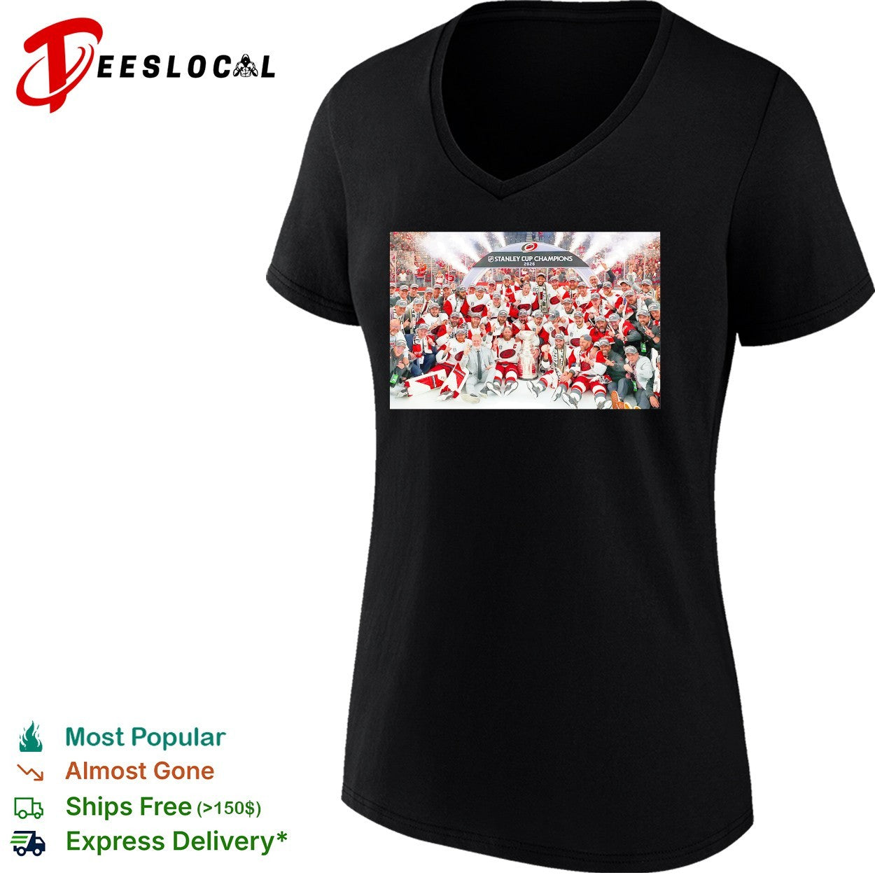 Carolina Hurricanes 2026 Stanley Cup Champions full team victory group photo celebration shirt