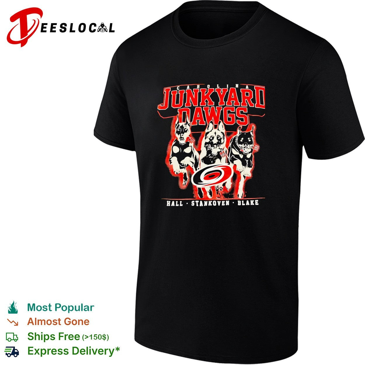 Carolina Hurricanes Junkyard dogs hockey mascot trio bold poster shirt