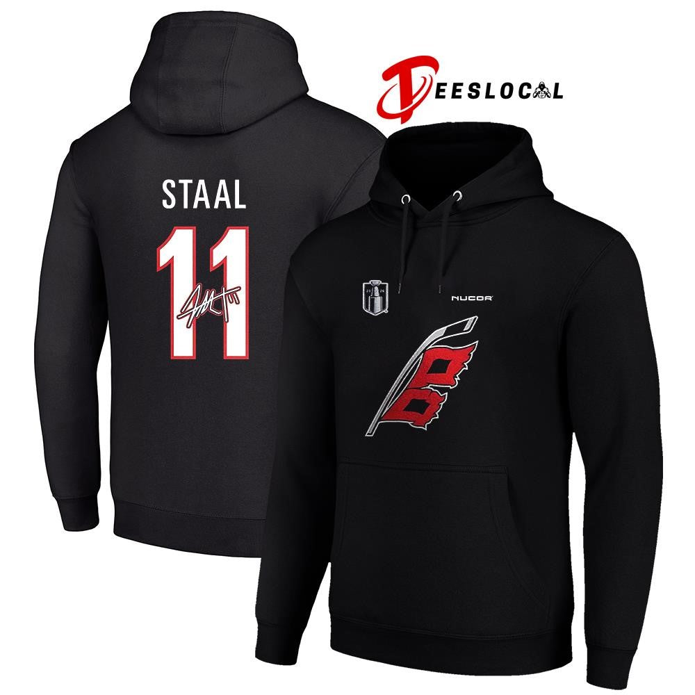 Carolina Hurricanes Stanley Cup MVP Jordan Staal name and number signature shirt