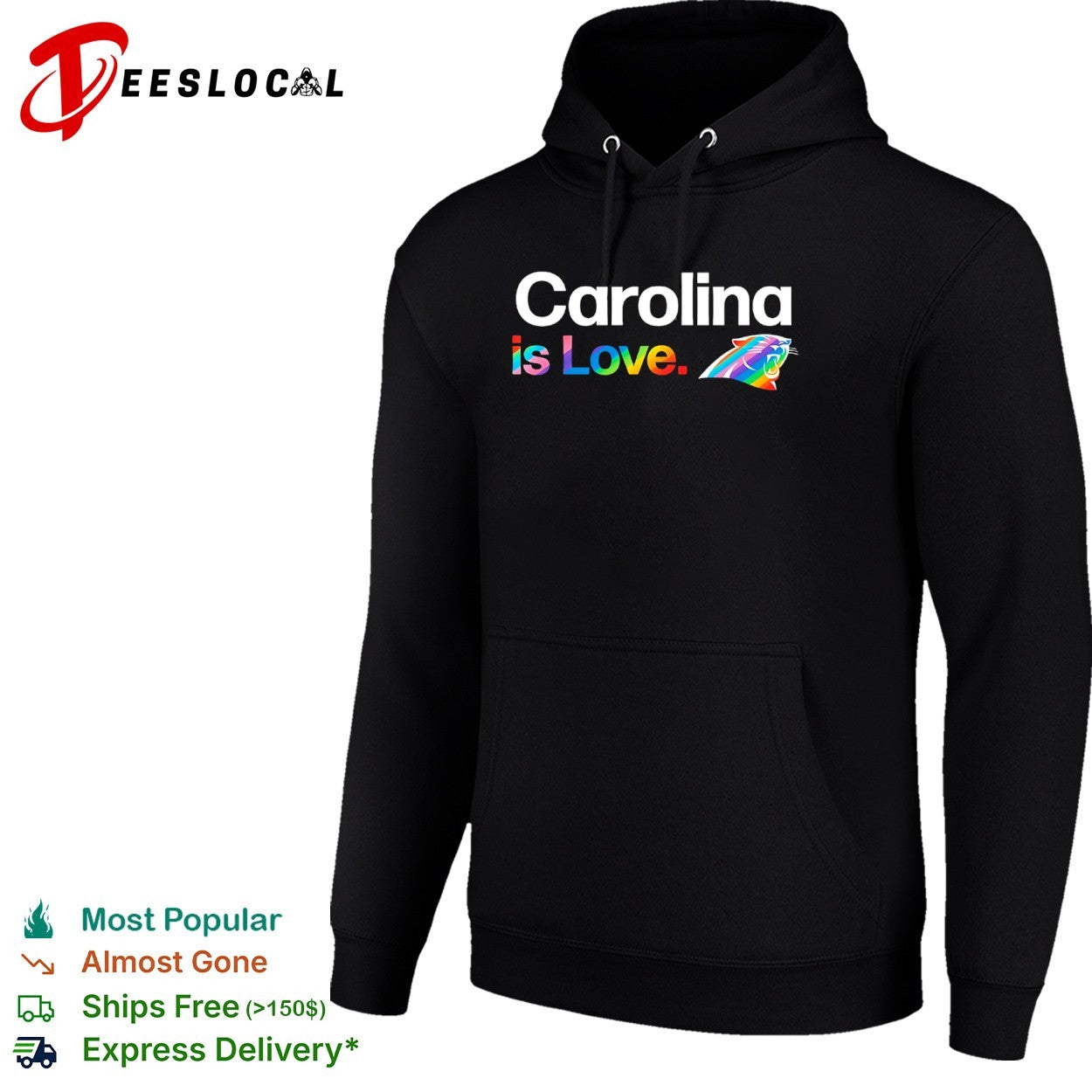 Carolina is Love Carolina Panthers Rainbow Pride NFL Logo shirt