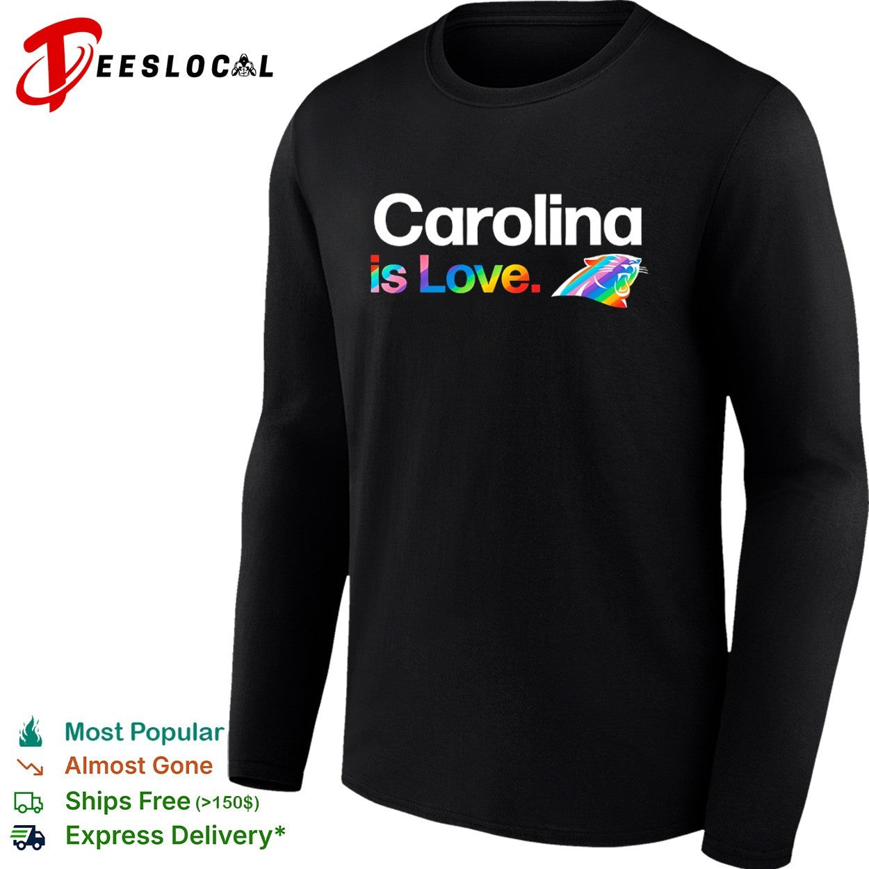 Carolina is Love Carolina Panthers Rainbow Pride NFL Logo shirt