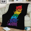 Cat Stack LGBT Pride Fleece Throw Blanket