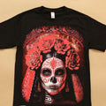 Catrina Red Cotton Black Casual T-Shirts