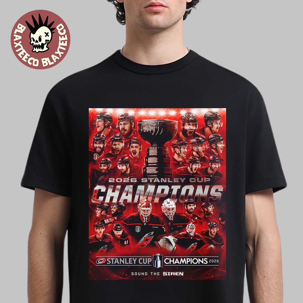 Celebrate Carolina Hurricanes 2026 NHL Stanley Cup Champions Sound The Siren Premium T-Shirt