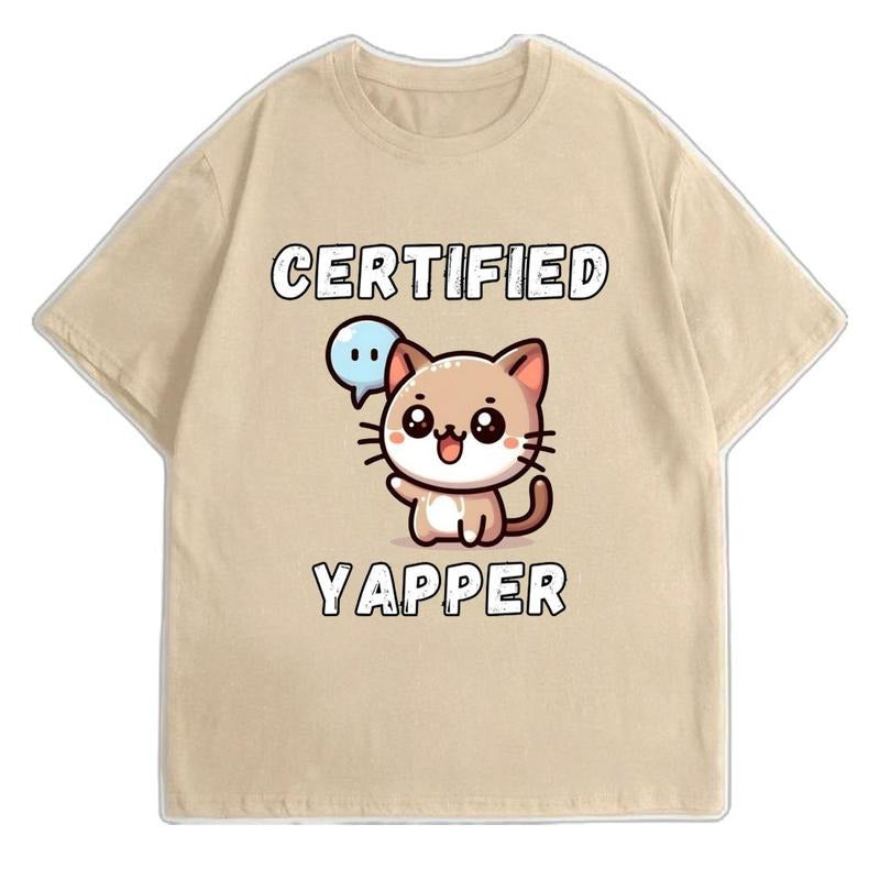 "Certified Yapper" Funny Meme Cat T-Shirts