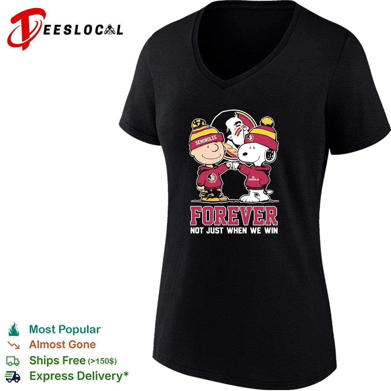 Charlie Brown and Snoopy Florida State Seminoles forever not just when we win shirt