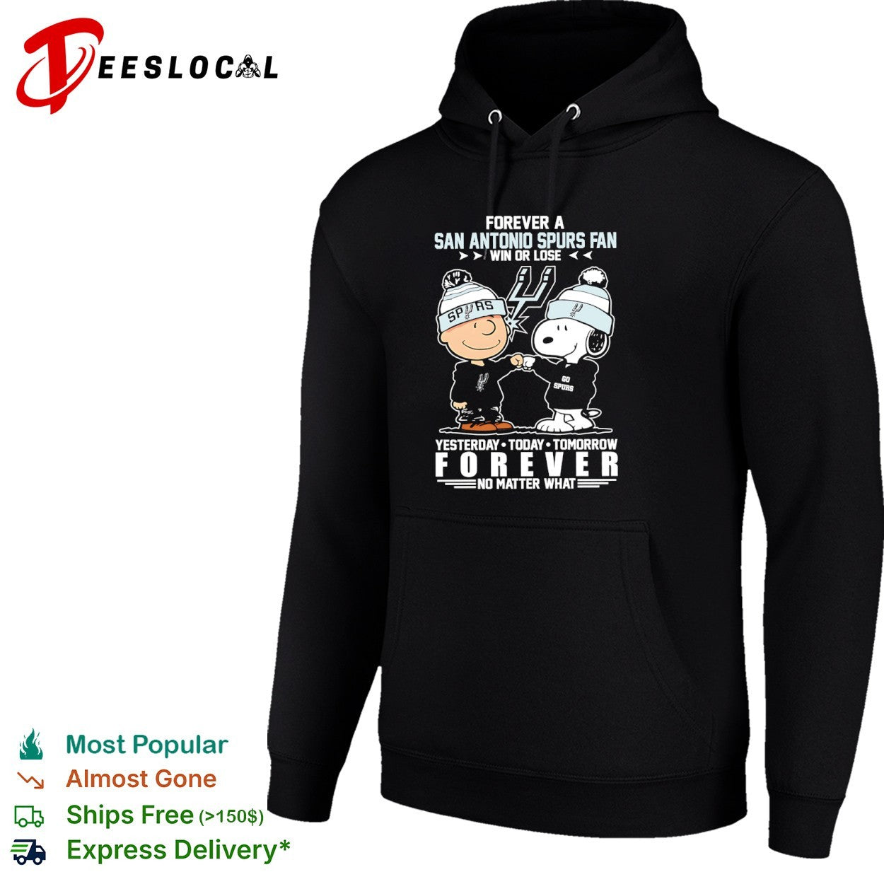 Charlie Brown and Snoopy Forever a San Antonio Spurs Fan Win or Lose shirt