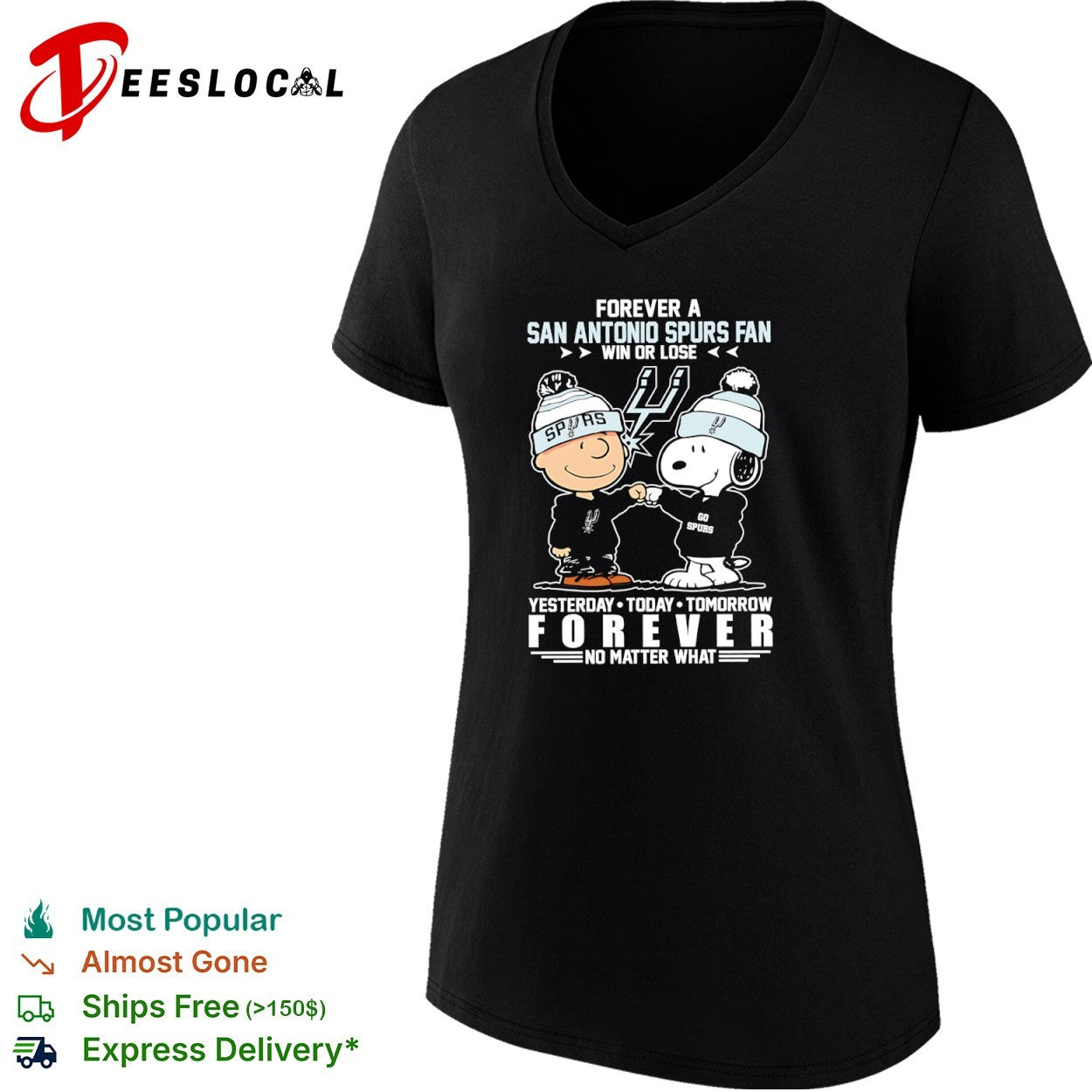 Charlie Brown and Snoopy Forever a San Antonio Spurs Fan Win or Lose shirt