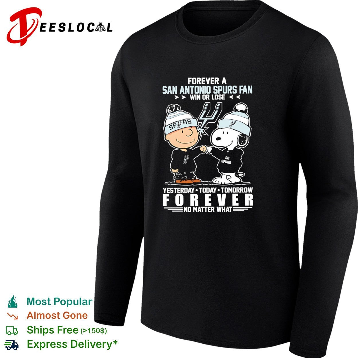 Charlie Brown and Snoopy Forever a San Antonio Spurs Fan Win or Lose shirt