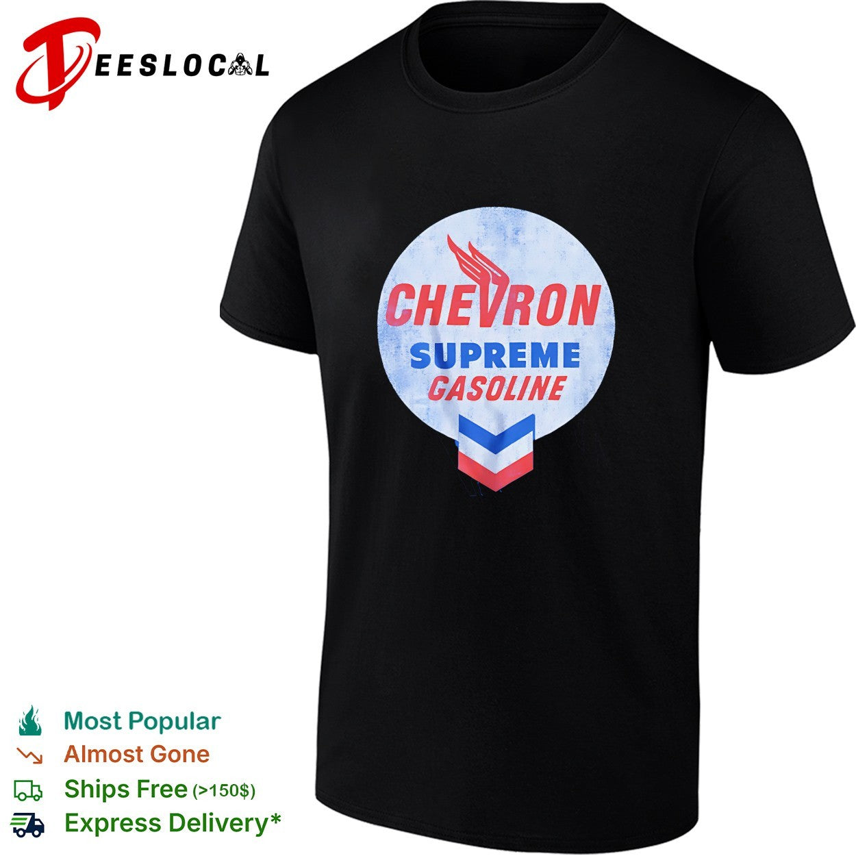 Chevron Supreme gasoline logo Chevron wing design retro brand fuel petrol shirt