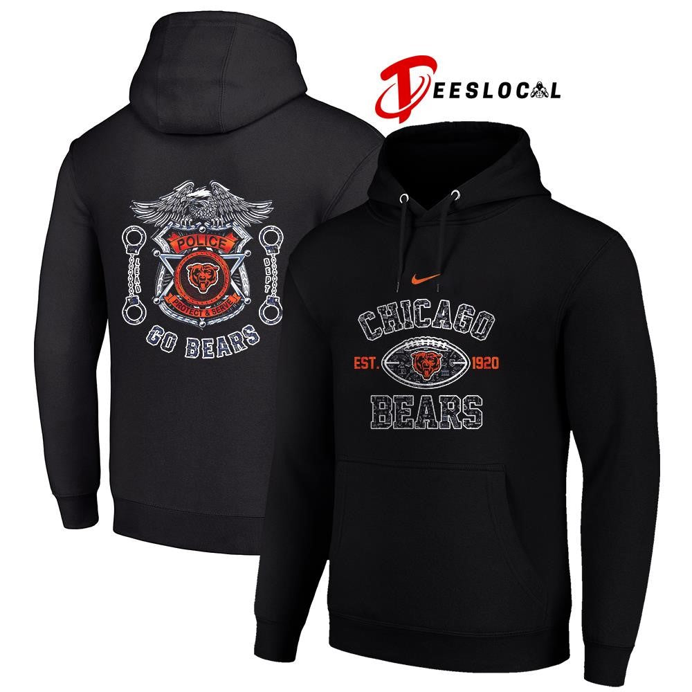 Chicago Bears law enforcement tribute protect and serve logo shirt