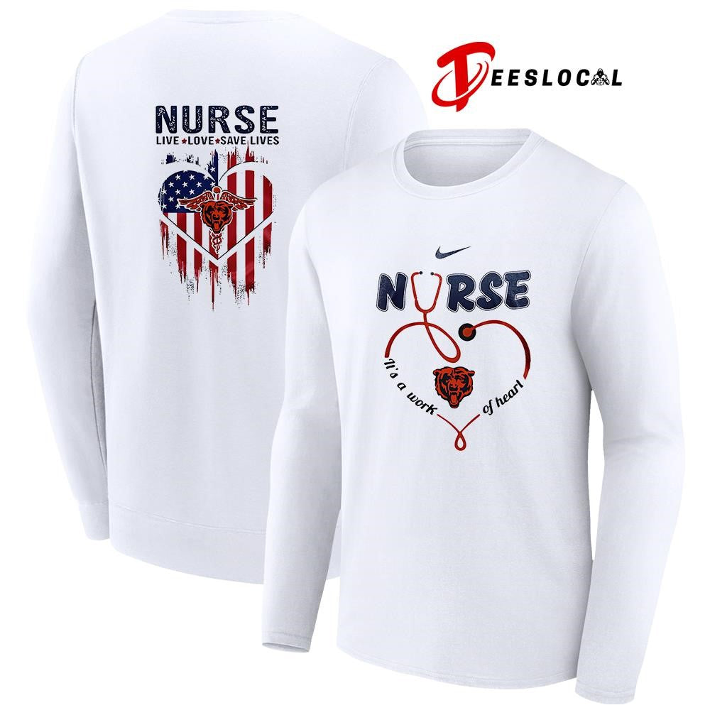 Chicago Bears x Army nurse it’s a work of heart shirt