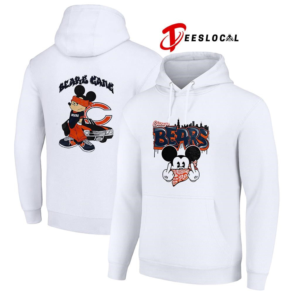 Chicago Bears x Gangsta Mickey Mouse middle finger shirt