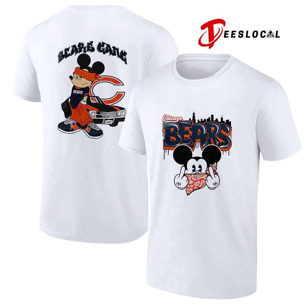 Chicago Bears x Gangsta Mickey Mouse middle finger shirt