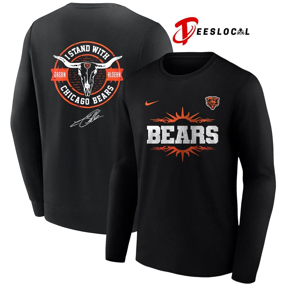 Chicago Bears x Jason Aldean I stand signature logo shirt