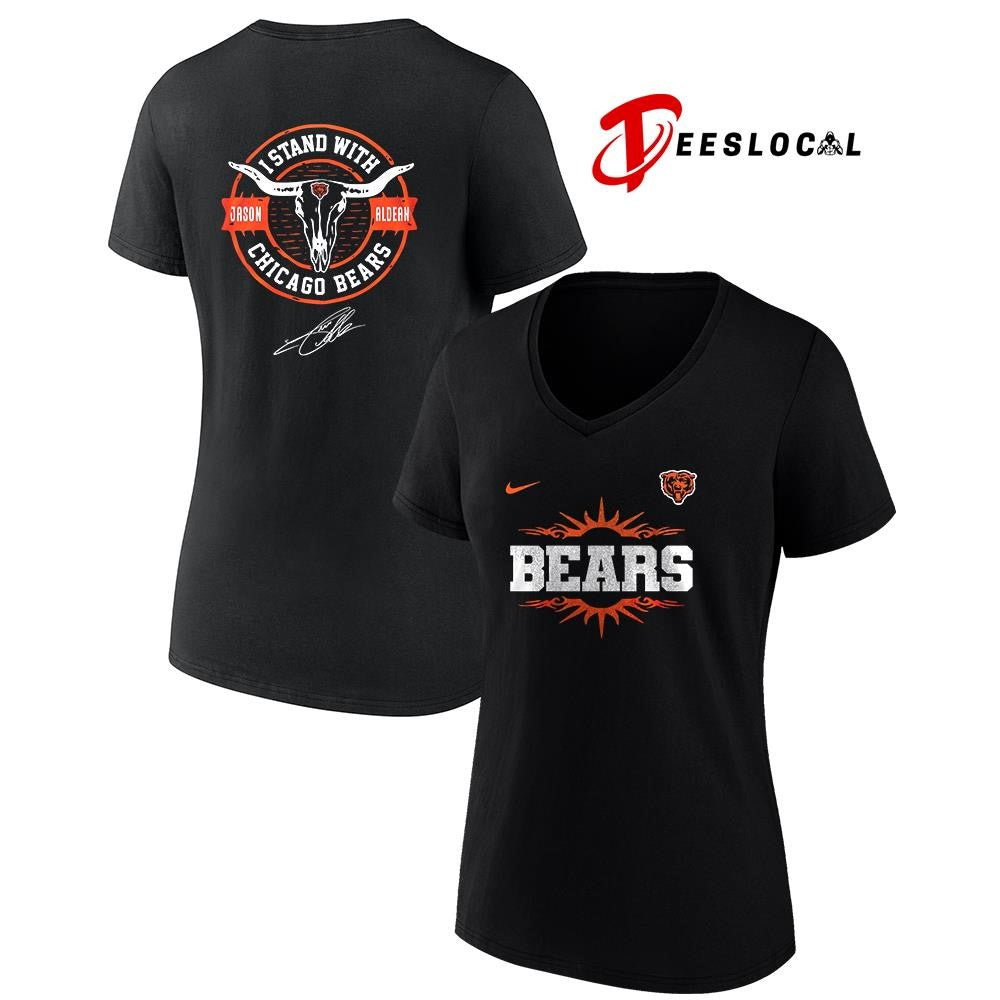 Chicago Bears x Jason Aldean I stand signature logo shirt