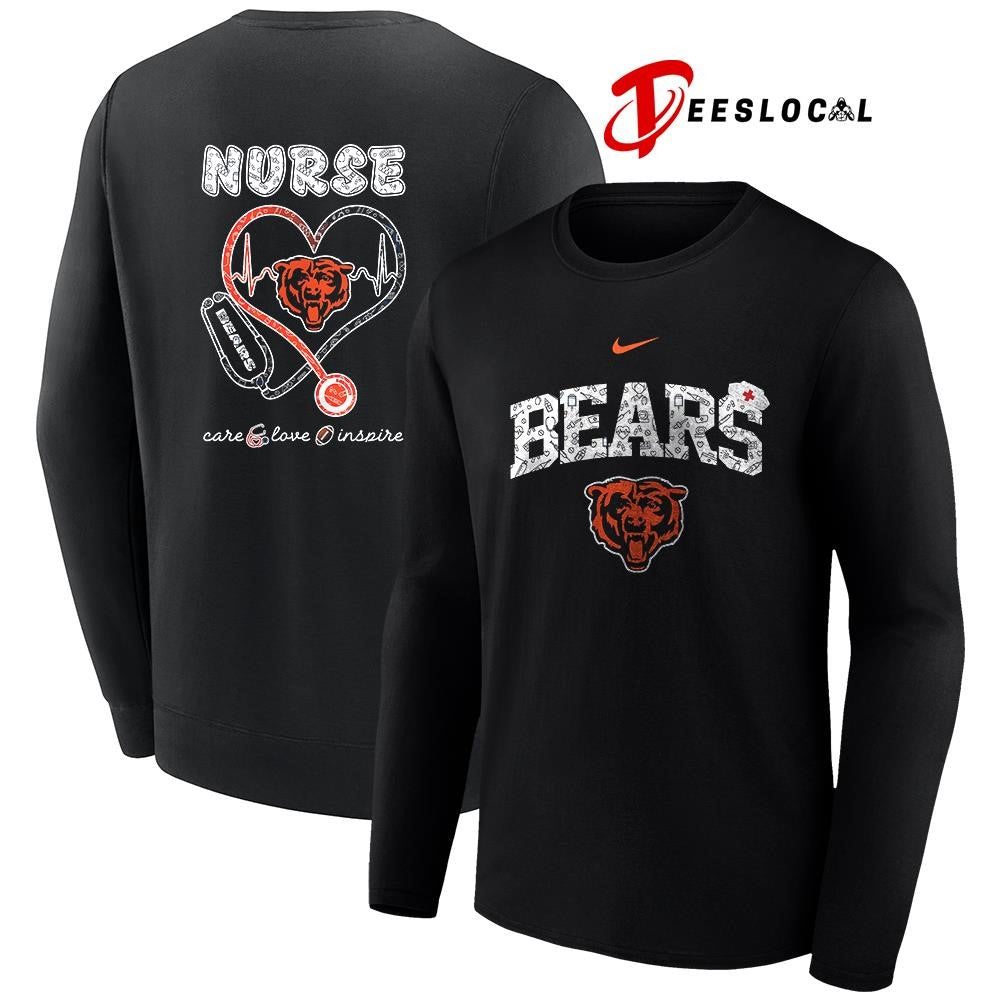 Chicago Bears x Nurse care love inspire logo shirt