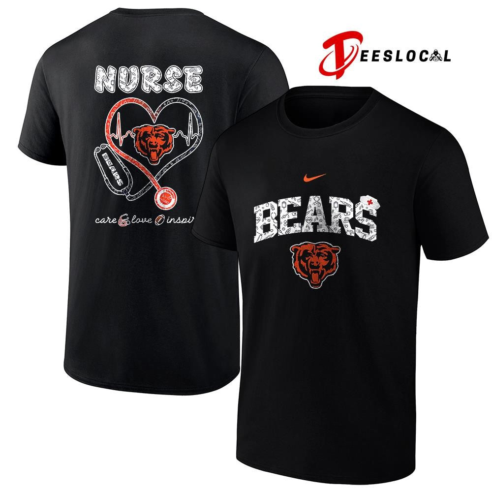 Chicago Bears x Nurse care love inspire logo shirt