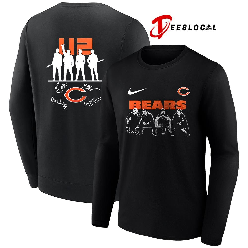 Chicago Bears x U2 band signature silhouette shirt
