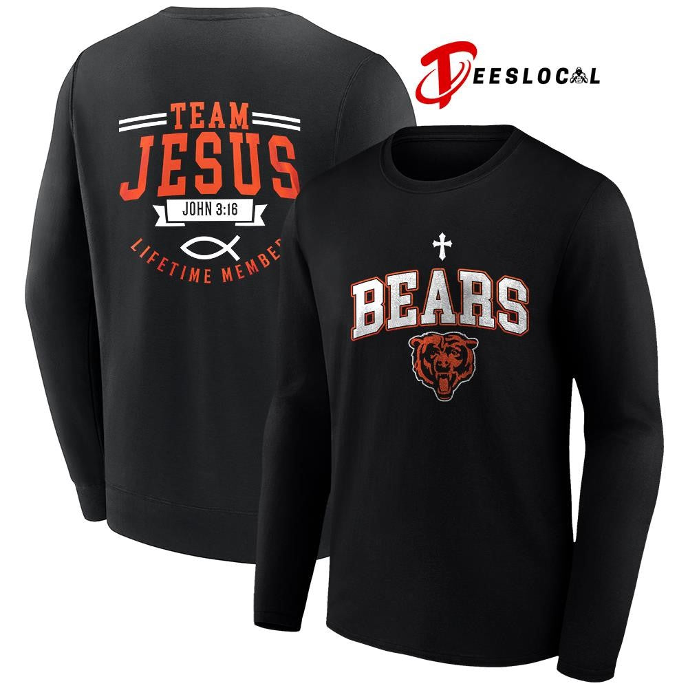 Chicago Bears x team Jesus lifetime member John 3 16 logo shirt