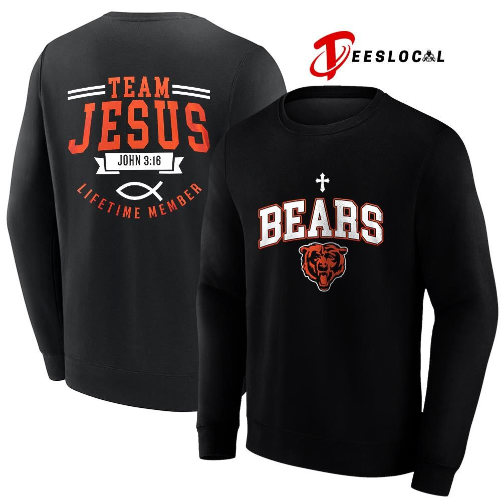 Chicago Bears x team Jesus lifetime member John 3 16 logo shirt