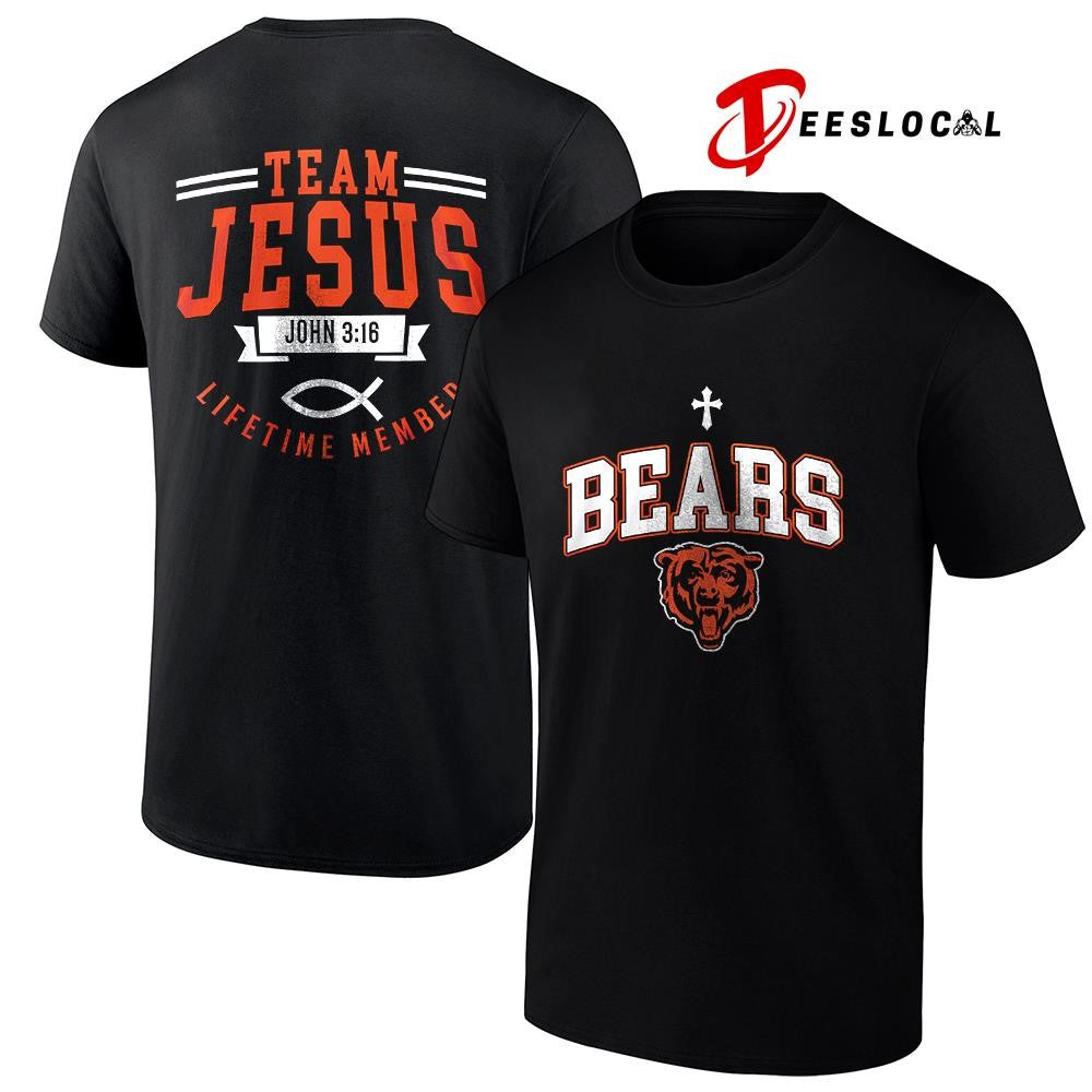 Chicago Bears x team Jesus lifetime member John 3 16 logo shirt