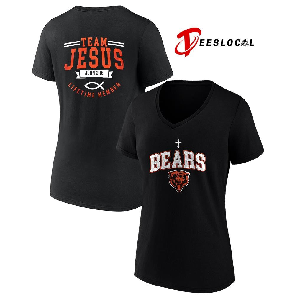 Chicago Bears x team Jesus lifetime member John 3 16 logo shirt