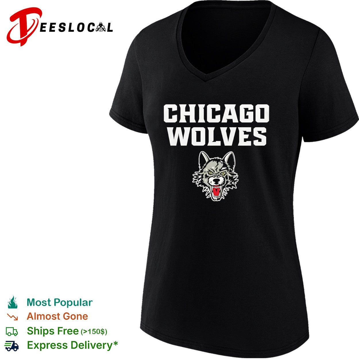 Chicago Wolves hockey team logo shirt