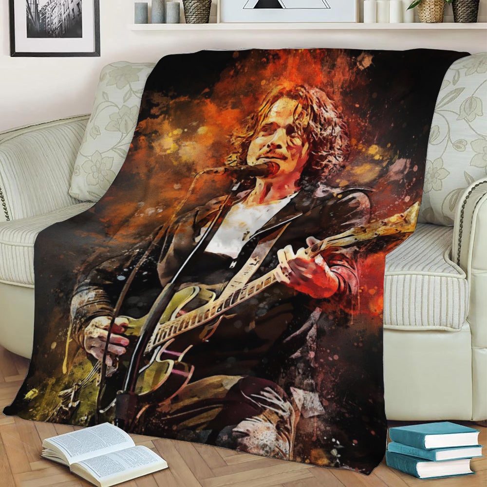 Chris Cornell Fleece Throw Blanket