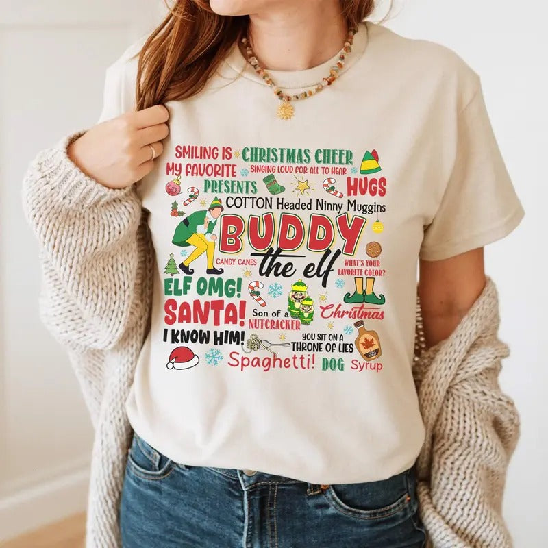 Buddy Elf Movie Elf Movie Quote Shirt Buddy Elf Shirt Elf Movie Shirt Santa I Know Him T-Shirts