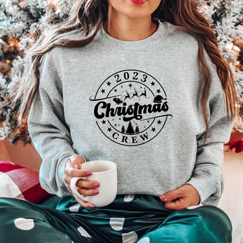 Crew 2023 Matching Cousin Crew Family 2023 X Mas Party Long Sleeve T-Shirts