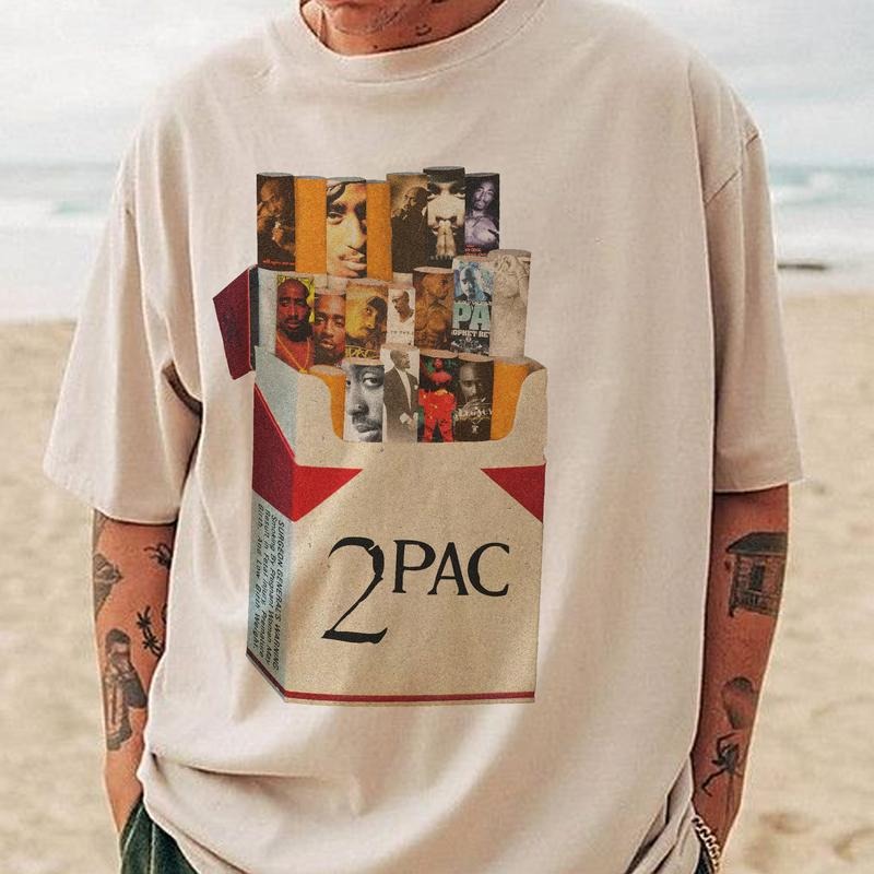 Cigar Lovers Smoking 2Pac Tupac Shakur Tupac Shakur Vintage 2Pac Shirt Rapper Shirt Hiphop Shirt Vintage 90s Bootleg Shirt T-Shirts