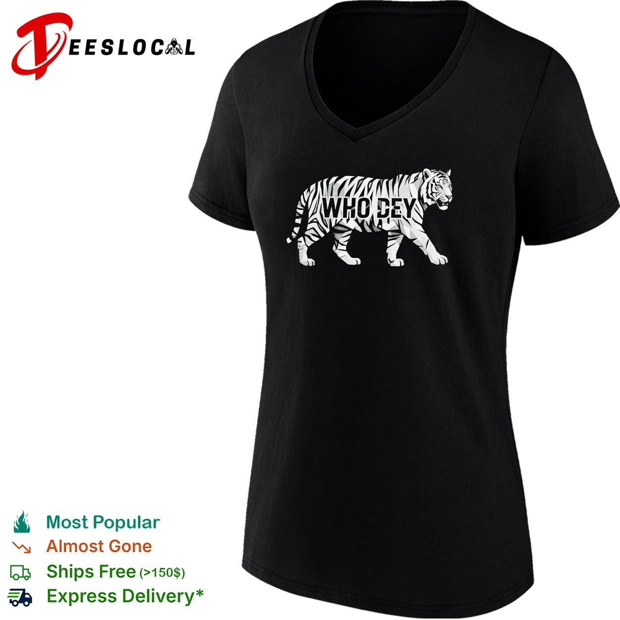 Cincinnati Bengals Who Dey tiger geometric mosaic shirt