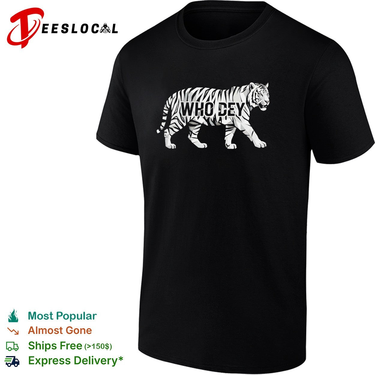 Cincinnati Bengals Who Dey tiger geometric mosaic shirt