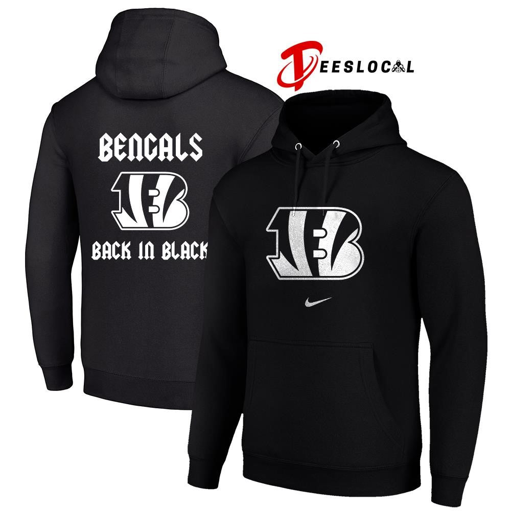 Cincinnati Bengals back in black logo shirt