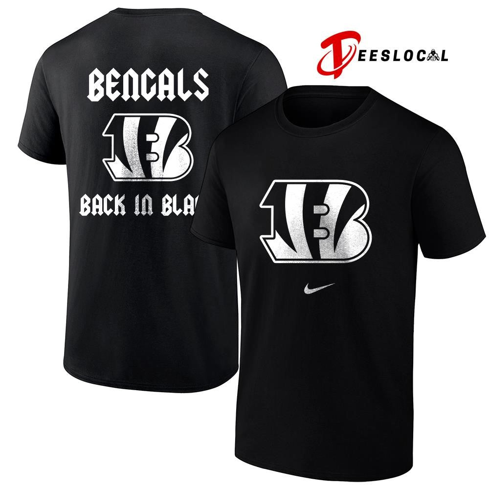 Cincinnati Bengals back in black logo shirt