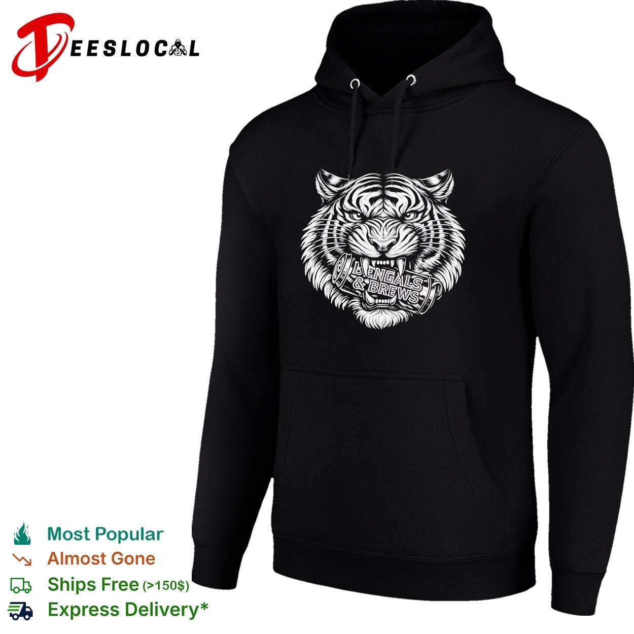 Cincinnati Bengals tiger head black white bold graphic shirt
