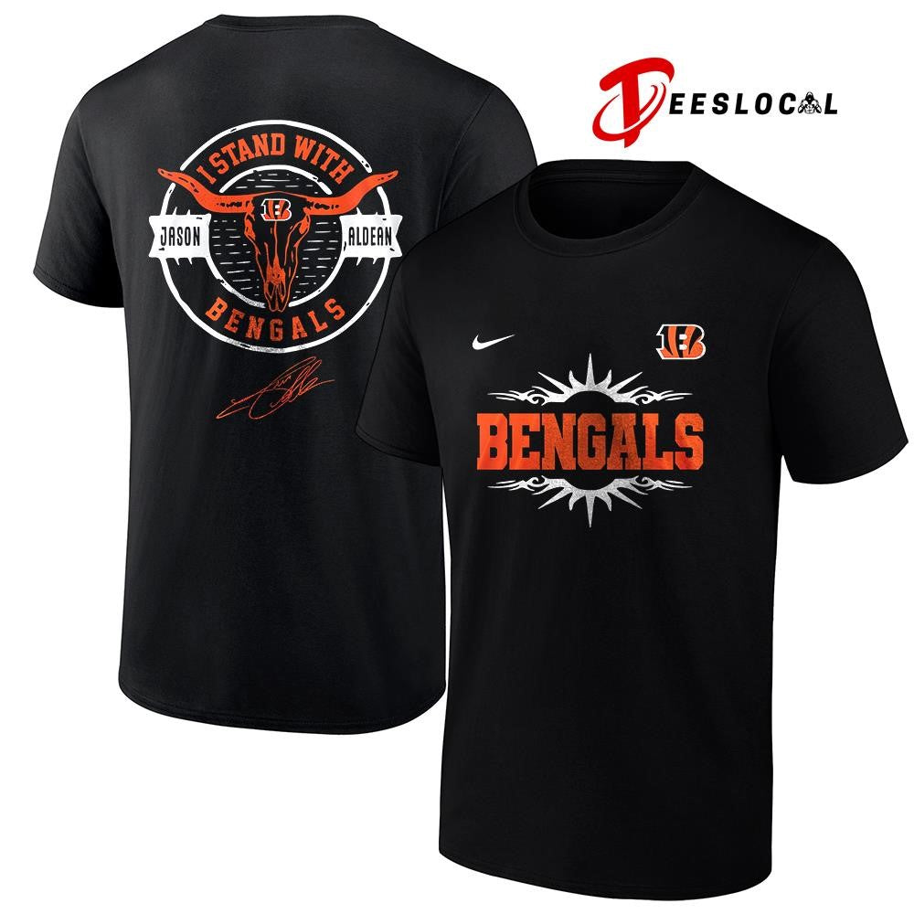 Cincinnati Bengals x Jason Aldean I stand signature logo shirt