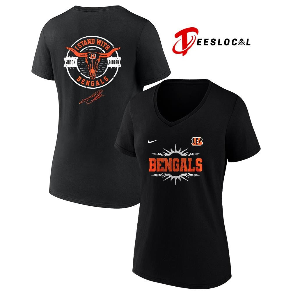 Cincinnati Bengals x Jason Aldean I stand signature logo shirt