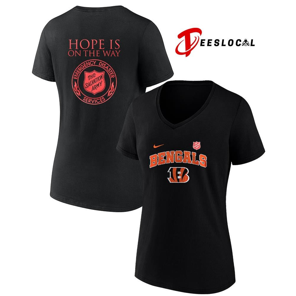 Cincinnati Bengals x the Salvation army hope is on the way emergency diaster services logo shirt