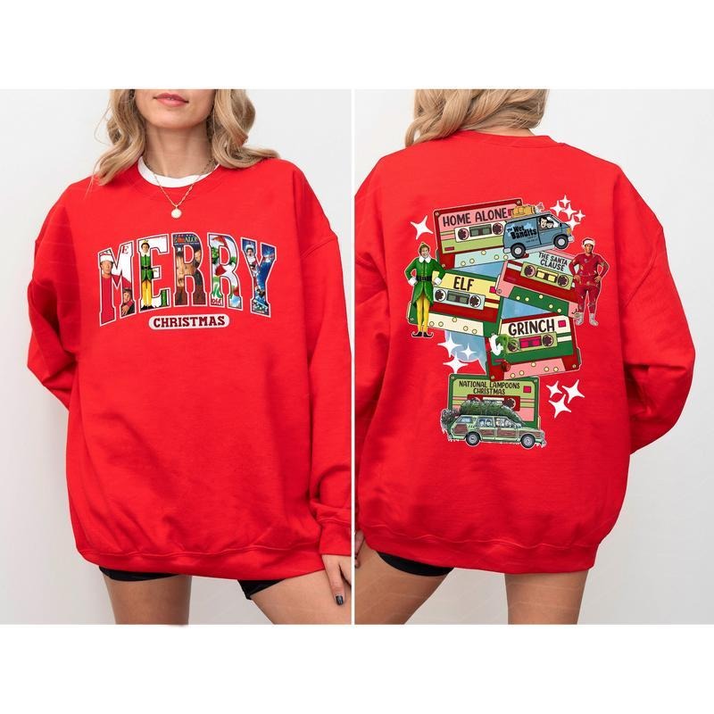 Classic 90s Movies Shirt Retro Movies Two Sides Shirt Xmas Shirt Merry Xmas Shirt Funny Xmas Shirt T-Shirts