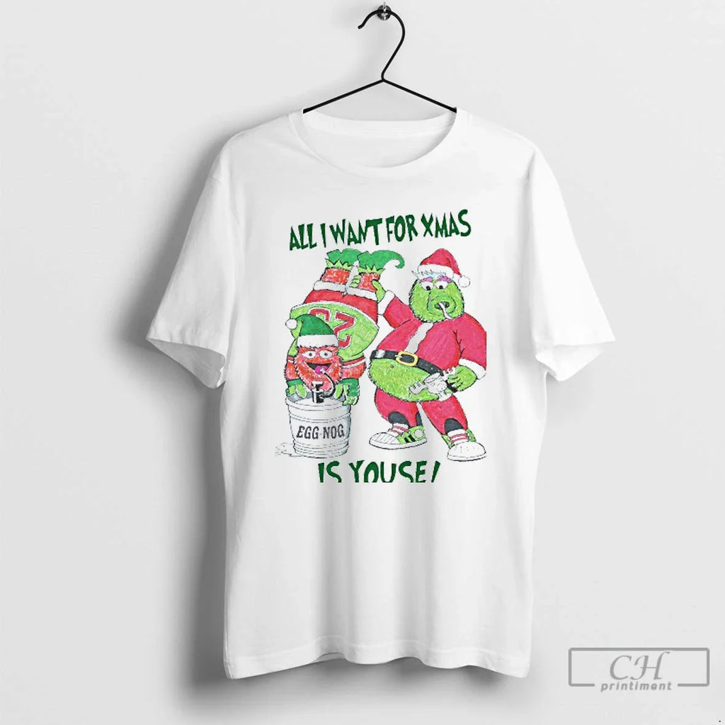 Classic All I Want For Xmas Is Youse Gritty And Phanatic Mens White Tee