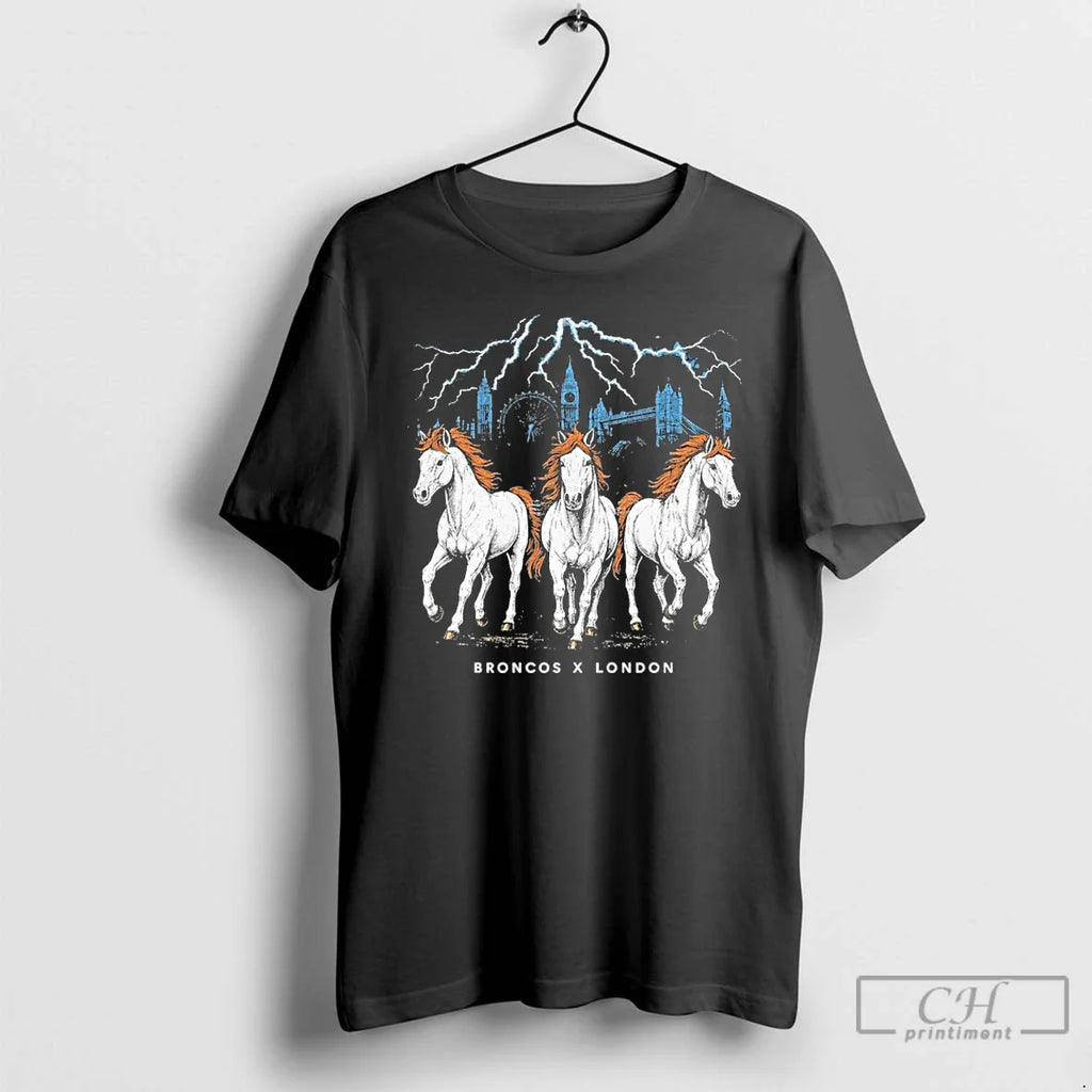 Classic Broncos X London Game Three Horse Power T Shirts